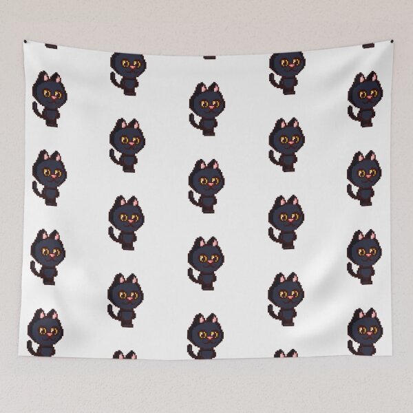 Item preview, 8-bit Kitty Black designed and sold by LemonwoodClock.