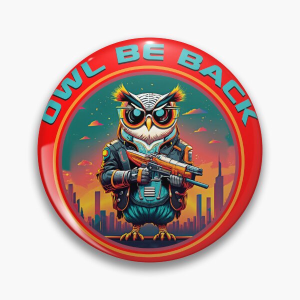 Item preview, Owl Be Back Terminator Owl designed and sold by Alema Art.