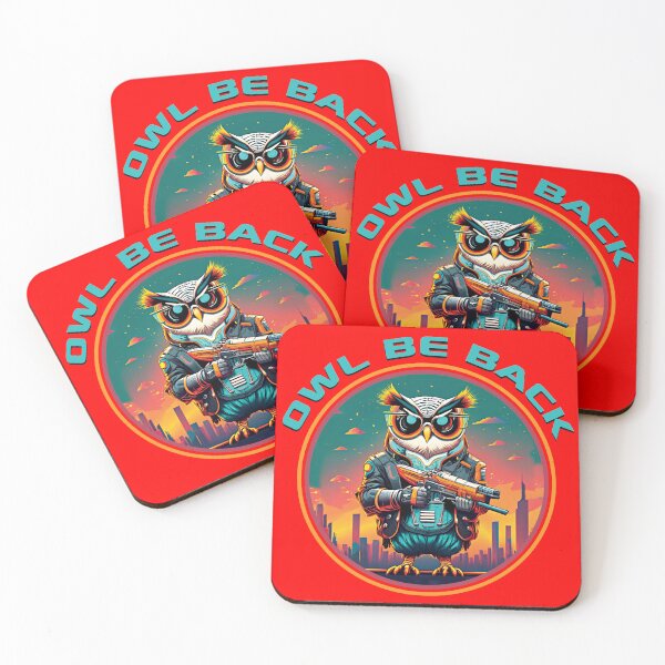 Item preview, Owl Be Back Terminator Owl designed and sold by Alema Art.