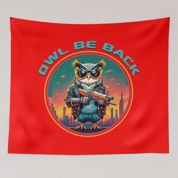 Item preview, Owl Be Back Terminator Owl designed and sold by Alema Art.
