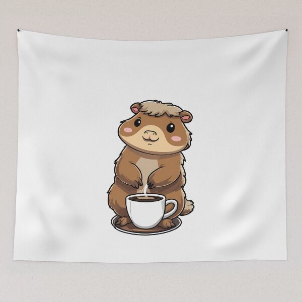 Item preview, Coffee with a Capybara Friend designed and sold by Mechanical-Artt.