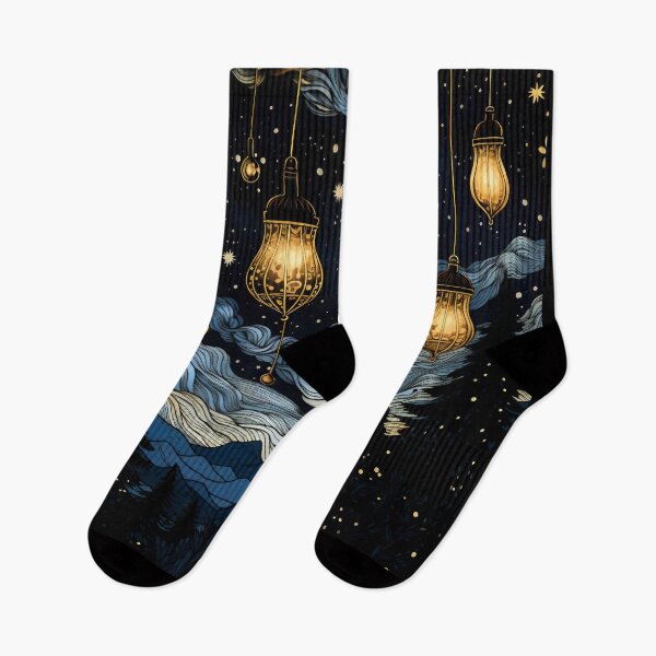 Item preview, Illustrated Nightscape Hanging Vintage Laterns designed and sold by The Bla in My Brain.