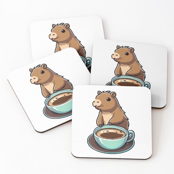 Item preview, Cute Capybara and Coffee Bliss designed and sold by Mechanical-Artt.