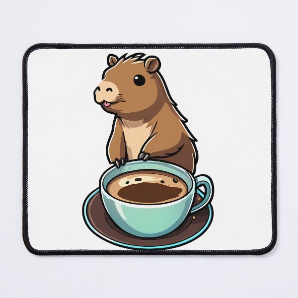 Item preview, Cute Capybara and Coffee Bliss designed and sold by Mechanical-Artt.
