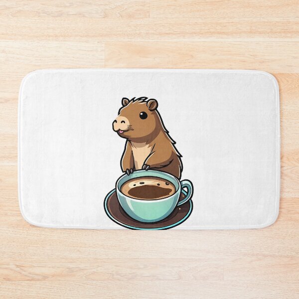 Item preview, Cute Capybara and Coffee Bliss designed and sold by Mechanical-Artt.