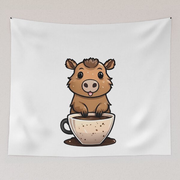 Item preview, Capybara Coffee Cozy Moment designed and sold by Mechanical-Artt.