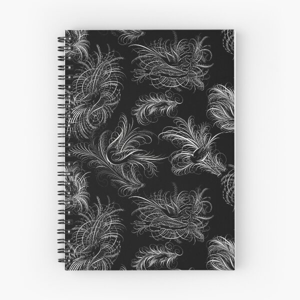 Item preview, White on Black Bird Flourishes Feather Flourishes  designed and sold by Colby Cline.