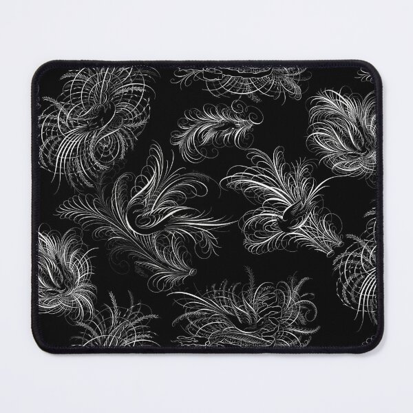 Item preview, White on Black Bird Flourishes Feather Flourishes designed and sold by Colby Cline.