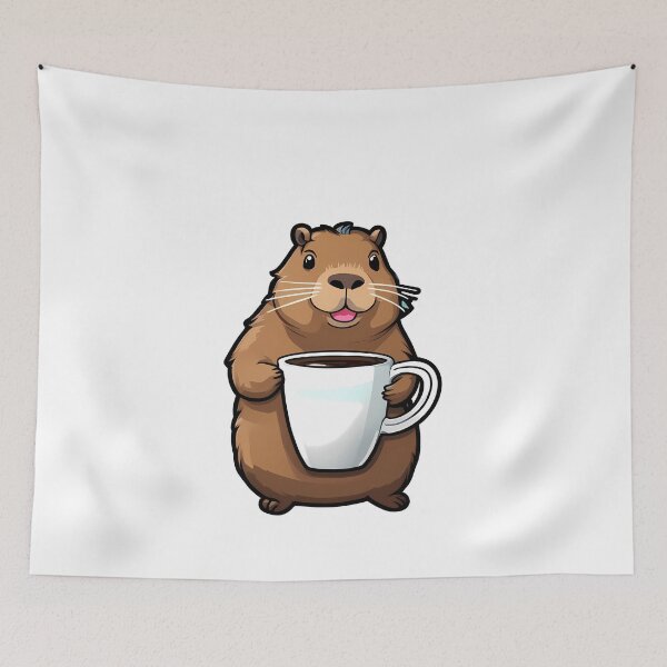 Item preview, One Capybara, One Coffee: Pure Happiness designed and sold by Mechanical-Artt.
