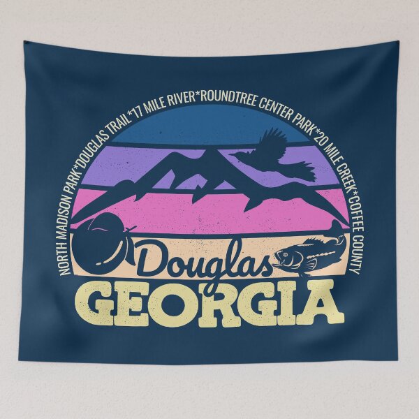 Item preview, Douglas Georgia Sunset Retro Vintage Local Pride Logo designed and sold by CRHPOD20.