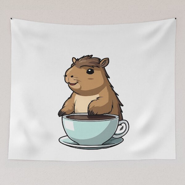 Item preview, Coffee Break with a Capybara Friend designed and sold by Mechanical-Artt.