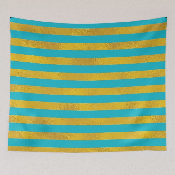 Item preview, Turquoise and gold foil color stripes. designed and sold by Luggnagg.
