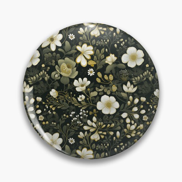 Item preview, White spring flowers with green leaves pattern designed and sold by bigmoments.