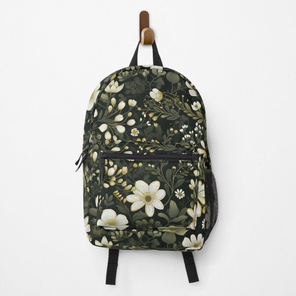 Item preview, White spring flowers with green leaves pattern designed and sold by bigmoments.