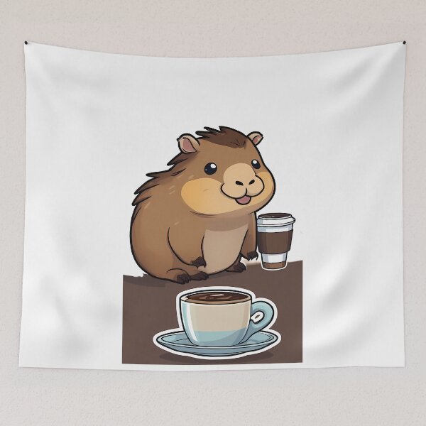 Item preview, Coffee with Capybara Companions designed and sold by Mechanical-Artt.
