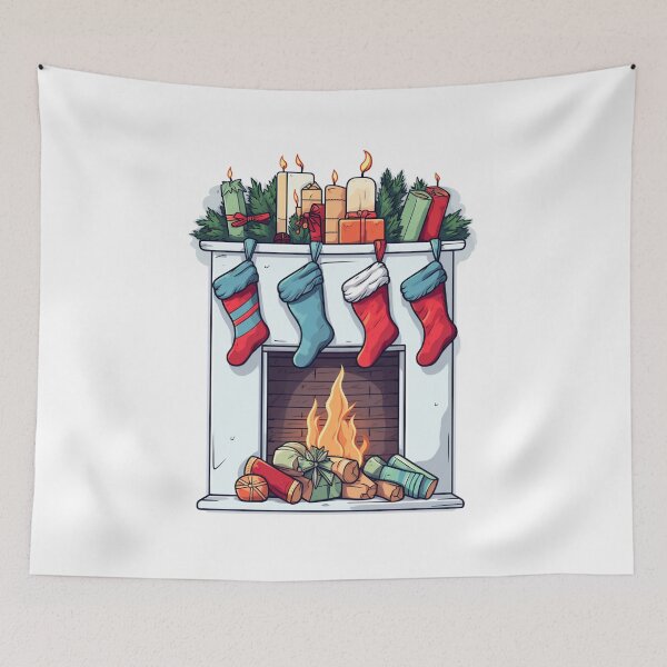Item preview, Fireside Memories Tee - Christmas Fireplace Design designed and sold by Moisky Patterns.
