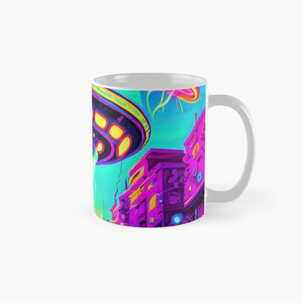 Item preview, Vibrant Psychedelic Alien UFO Cityscapes – Trippy Sci-Fi 2 designed and sold by Benito Del Ray.