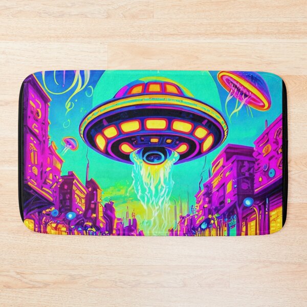 Item preview, Vibrant Psychedelic Alien UFO Cityscapes – Trippy Sci-Fi 2 designed and sold by Benito Del Ray.