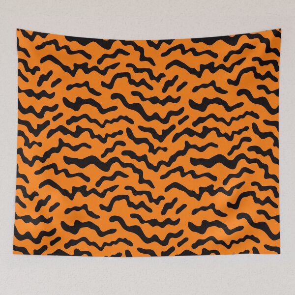 Item preview, Orange & Black Curling Strokes Halloween Pattern designed and sold by Sturdust.
