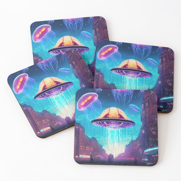 Item preview, Vibrant Psychedelic UFO Cityscapes – Trippy Sci-Fi 12 designed and sold by Benito Del Ray.