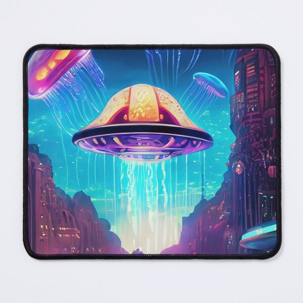 Item preview, Vibrant Psychedelic UFO Cityscapes – Trippy Sci-Fi 12 designed and sold by Benito Del Ray.