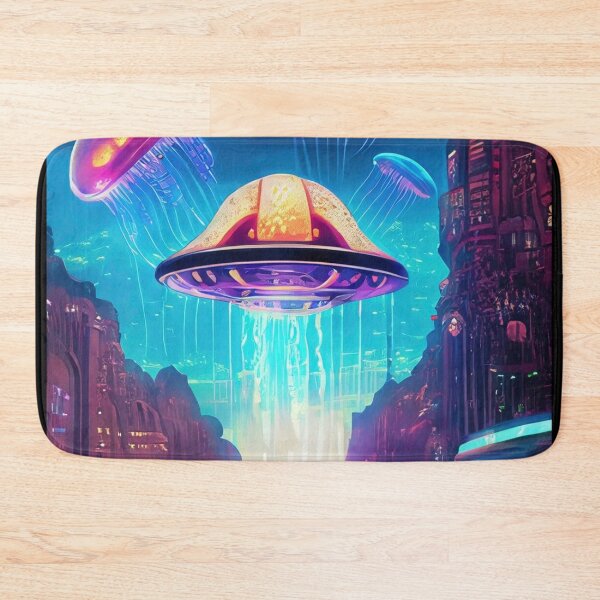 Item preview, Vibrant Psychedelic UFO Cityscapes – Trippy Sci-Fi 12 designed and sold by Benito Del Ray.