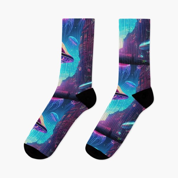 Item preview, Vibrant Psychedelic UFO Cityscapes – Trippy Sci-Fi 12 designed and sold by Benito Del Ray.