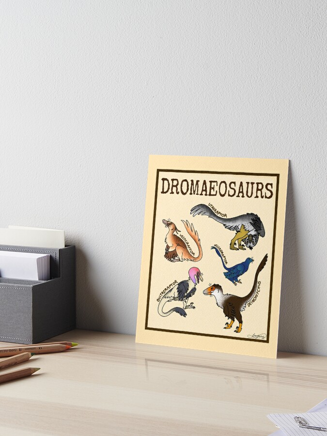 Cute Deinonychus Art Board Print for Sale by saradrawspaleo