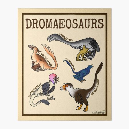 Cute Deinonychus Art Board Print for Sale by saradrawspaleo