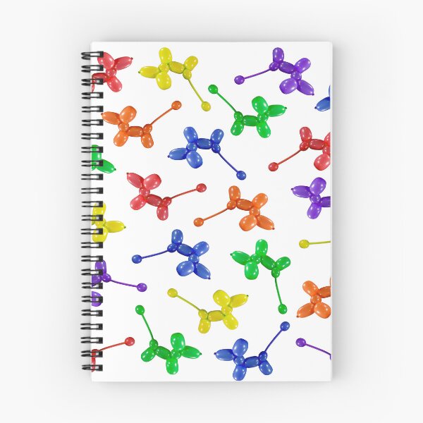 Item preview, Balloon animal poodles in rainbow colors scattered on black designed and sold by Stretch Clendennen.