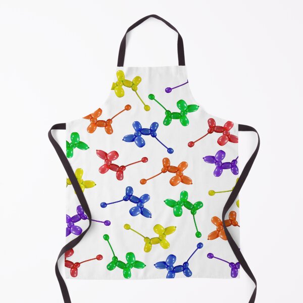 Item preview, Balloon animal poodles in rainbow colors scattered on black designed and sold by Stretch Clendennen.
