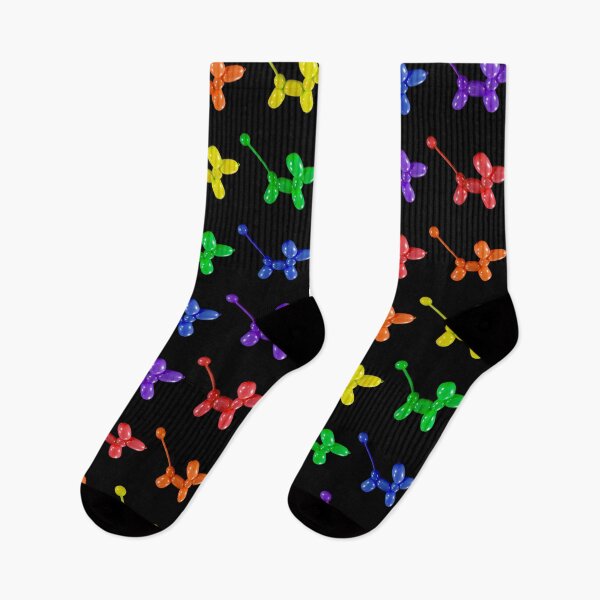 Item preview, Balloon animal poodles in rainbow colors organized on black designed and sold by Stretch Clendennen.