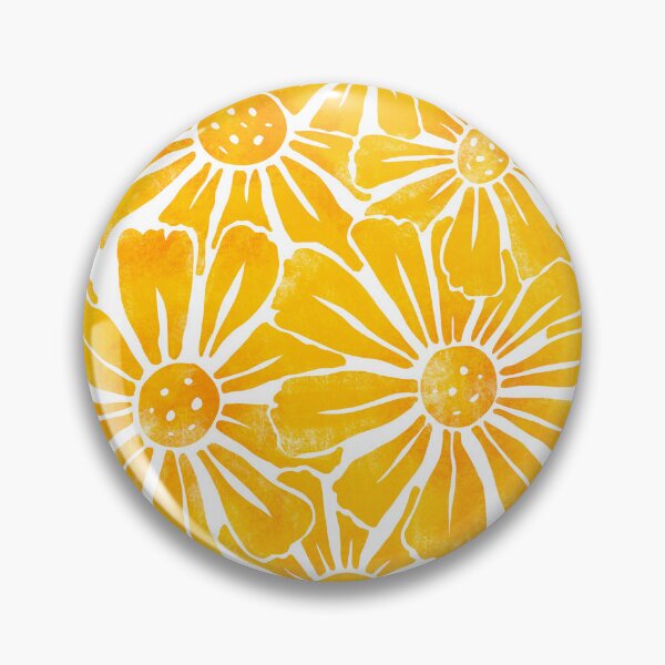 Item preview, Yellow Block Print Daisy Pattern designed and sold by Courtlandia.