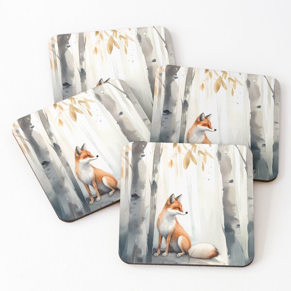 Item preview, Foxs Suspicion in the Woods: Capturing the Moment of Tense Anticipation in Aquarelle designed and sold by EmeraldeaArt.