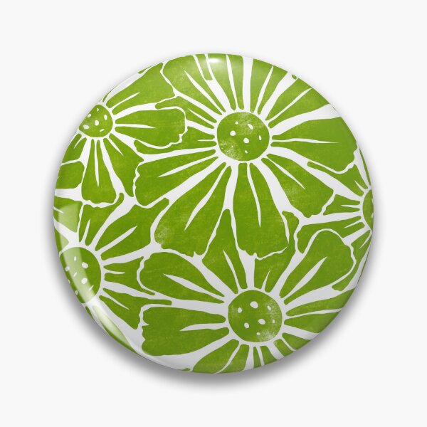 Item preview, Hunter Green Block Print Daisy Pattern designed and sold by Courtlandia.