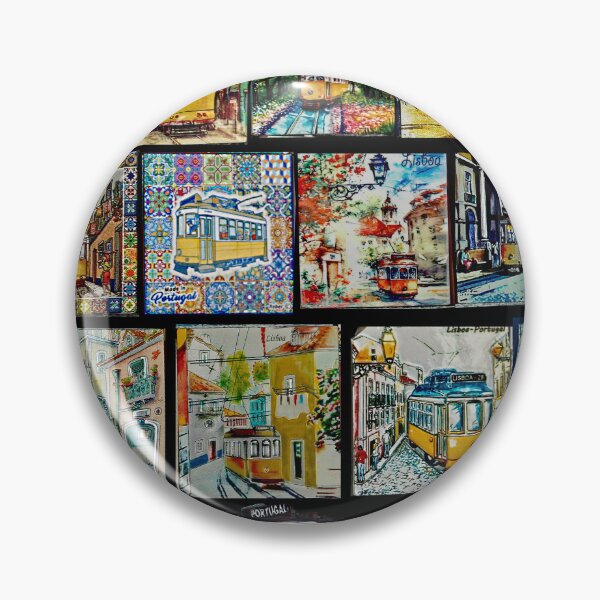 Item preview, Lisbon Vintage Streetcar Magnets Patchwork Mosaic designed and sold by worldways.