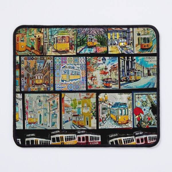 Item preview, Lisbon Vintage Streetcar Magnets Patchwork Mosaic designed and sold by worldways.