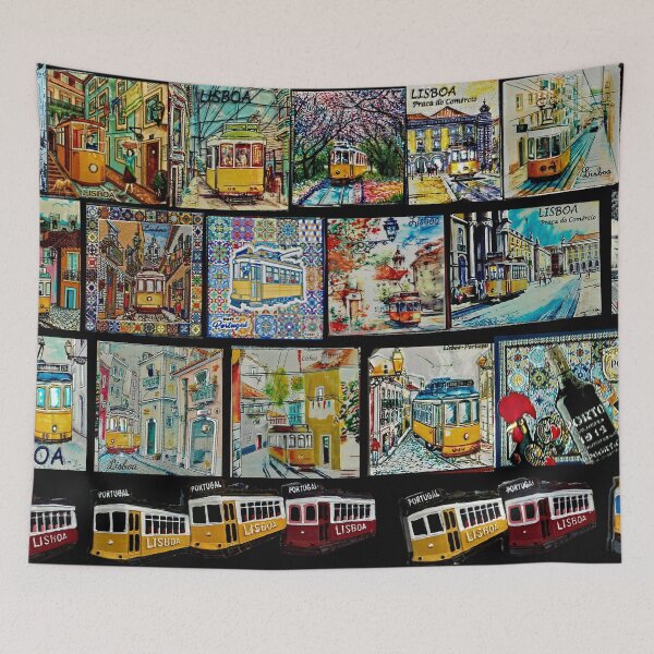 Item preview, Lisbon Vintage Streetcar Magnets Patchwork Mosaic designed and sold by worldways.