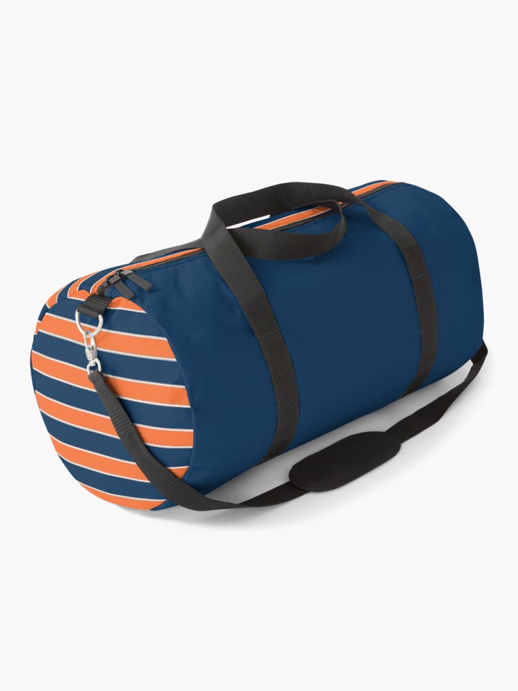 Thumbnail 1 of 3, Duffle Bag, Indigo Orange Stripes designed and sold by Sheila Wenzel Ganny.