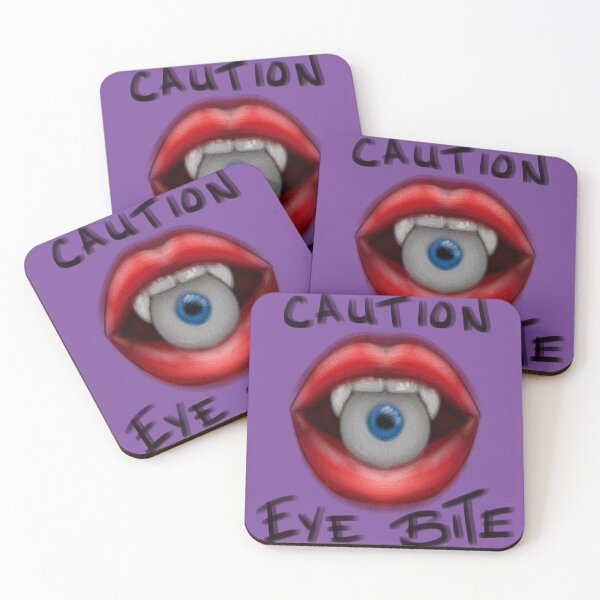Item preview, Caution Eye Bite Label designed and sold by ShenGeomiArt.