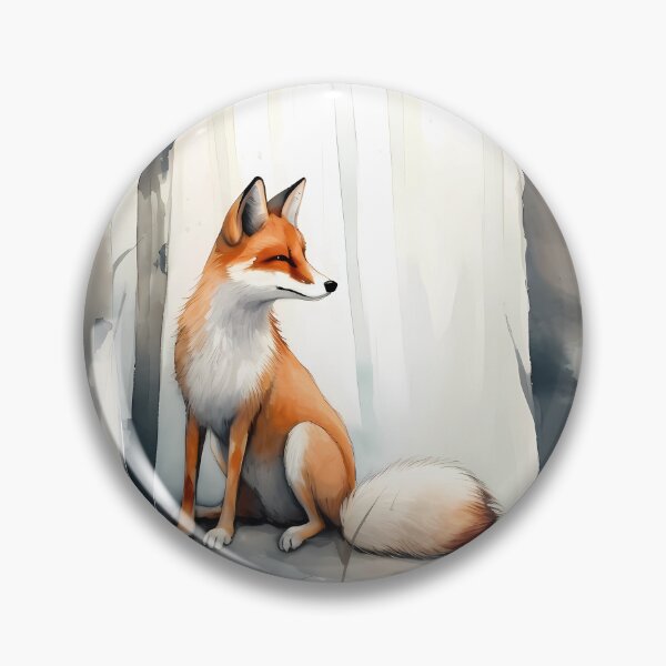 Item preview, Foxs Suspicion in the Woods: Capturing the Moment of Tense Anticipation in Aquarelle designed and sold by EmeraldeaArt.