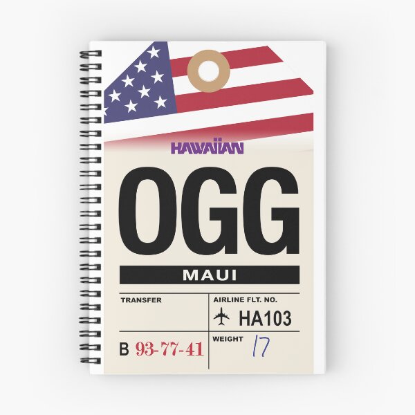 Artikelvorschau, Maui (OGG) Hawaii Fluggesellschaft Gepäckanhänger entworfen und verkauft von travelwitheric.