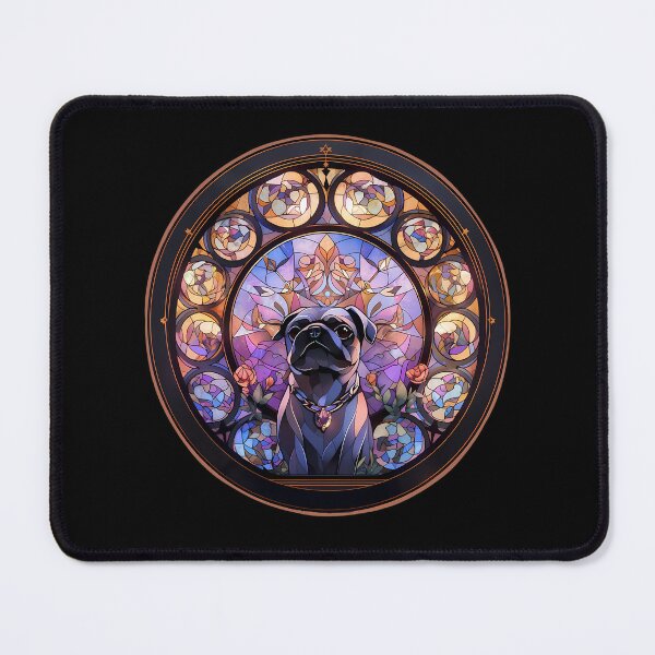 Item preview, Adorable Pug Portrait Stained Glass Design: A Whimsical Canine design designed and sold by octoboobs.