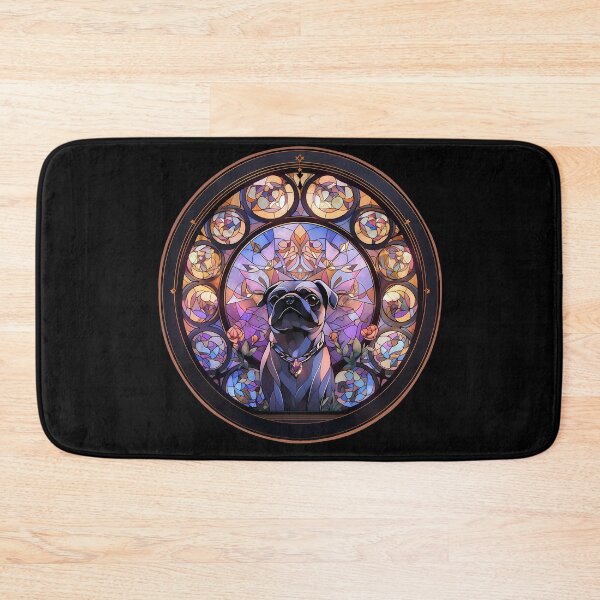 Item preview, Adorable Pug Portrait Stained Glass Design: A Whimsical Canine design designed and sold by octoboobs.