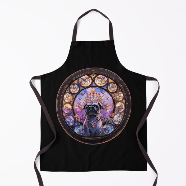 Item preview, Adorable Pug Portrait Stained Glass Design: A Whimsical Canine design designed and sold by octoboobs.