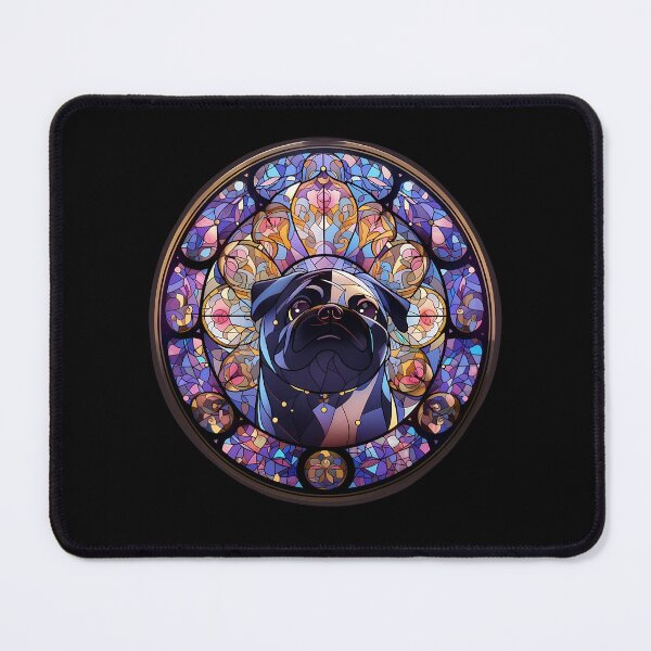 Item preview, Charming Pug Portrait Stained Glass Design: A Whimsical Delight designed and sold by octoboobs.