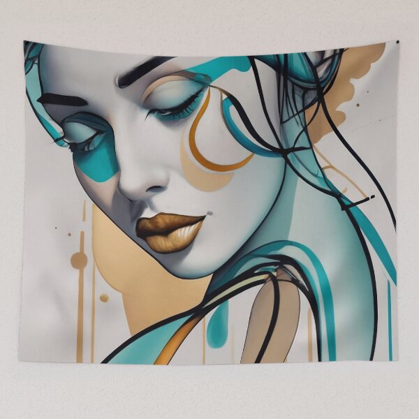 Item preview, Minimalistic ink drawing pretty female face designed and sold by Lefteris Betsis.