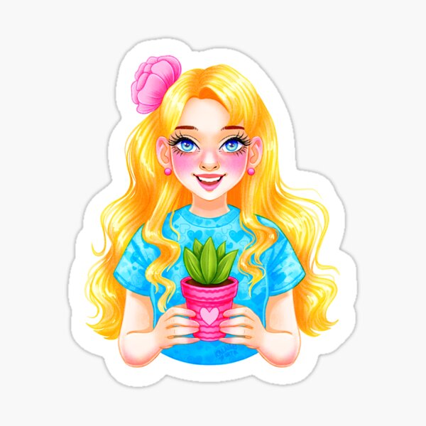 Item preview, Girl with plants designed and sold by Kalaidas-Art.