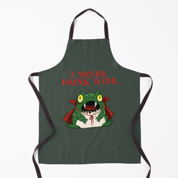 Item preview, I NEVER DRINK WINE. FUNNY DRACULA FROG designed and sold by La Loca.