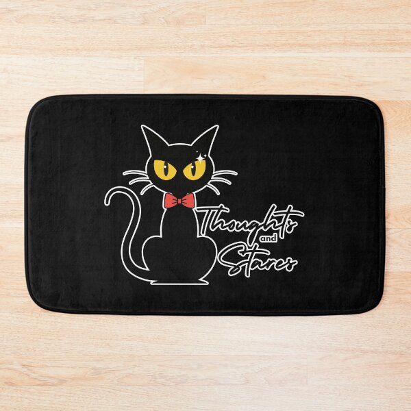 Item preview, Thoughts and Stares | Cute and Spooky Black Cat designed and sold by Kimochi-Shop.